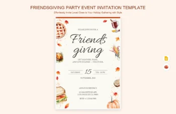 Friendsgiving Party Event Invitation Template product preview thumbnail