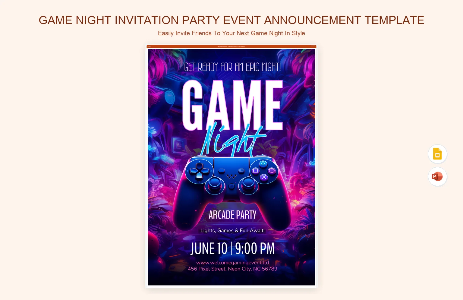 Pattern Pass Game Night Invitation Party Announcement Template
