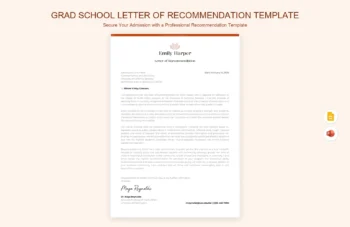 Grad School Letter Of Recommendation Template product preview thumbnail