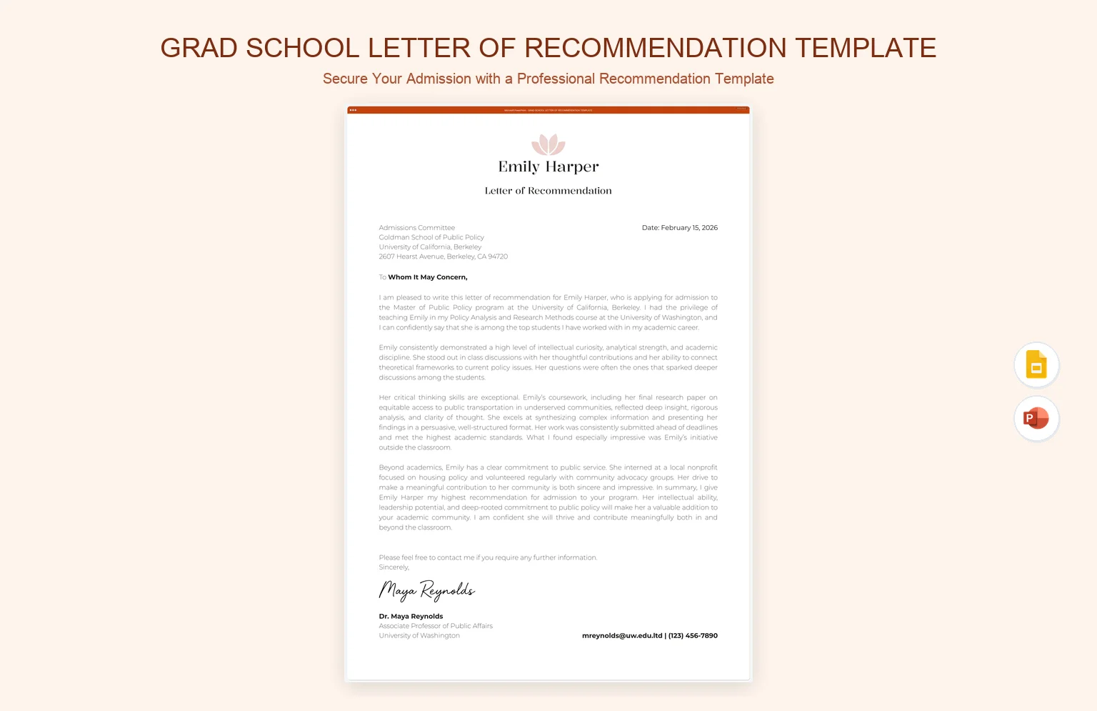 Grad School Letter Of Recommendation Template product preview thumbnail