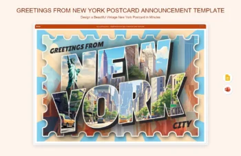 Greetings From New York Postcard Announcement Template product preview thumbnail