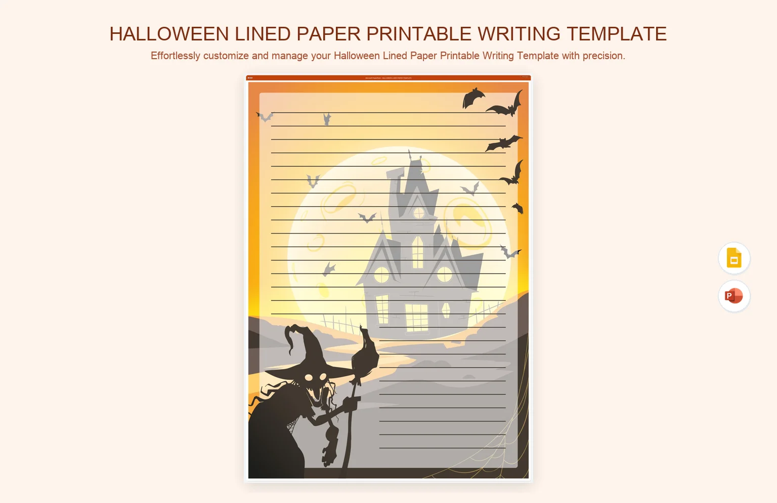 Halloween Lined Paper Printable Writing Template product preview thumbnail