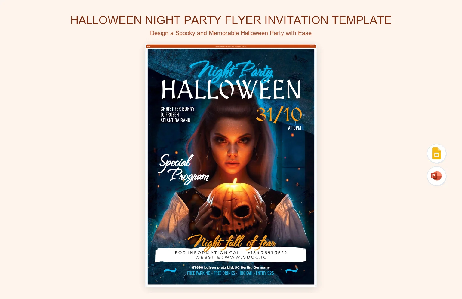 Halloween Night Party Flyer Invitation Template product preview thumbnail