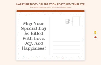Happy Birthday Celebration Postcard Template product preview thumbnail