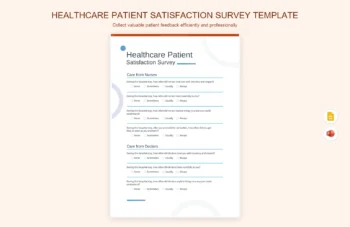 Healthcare Patient Satisfaction Survey Template product preview thumbnail
