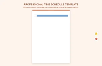 Professional Time Schedule Template product preview thumbnail
