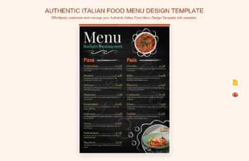 Authentic Italian Food Menu Design Template product preview thumbnail