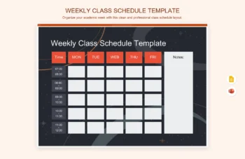 Weekly Class Schedule Template product preview thumbnail