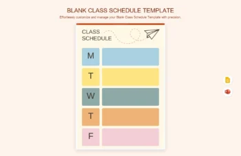 Blank Class Schedule Template product preview thumbnail