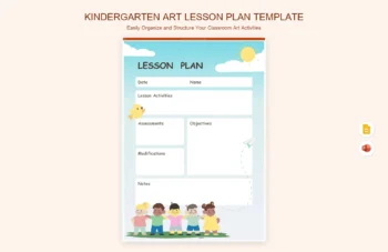 Kindergarten Art Lesson Plan Template product preview thumbnail