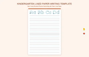 Kindergarten Lined Paper Writing Template product preview thumbnail