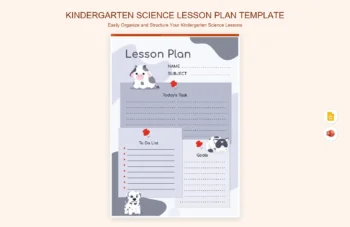 Kindergarten Science Lesson Plan Template product preview thumbnail
