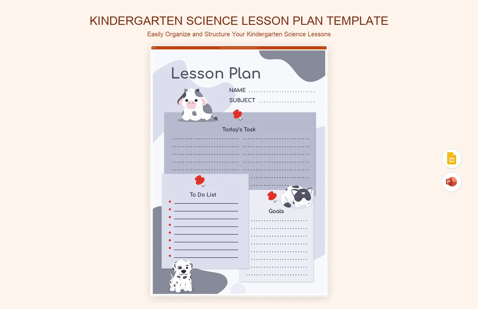 Kindergarten Science Lesson Plan Template product preview thumbnail