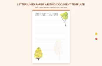Letter Lined Paper Writing Document Template product preview thumbnail