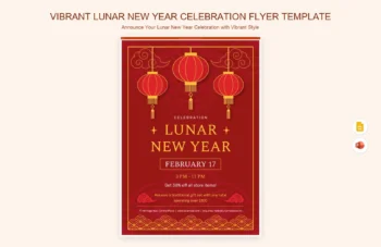 Vibrant Lunar New Year Celebration Flyer Template product preview thumbnail