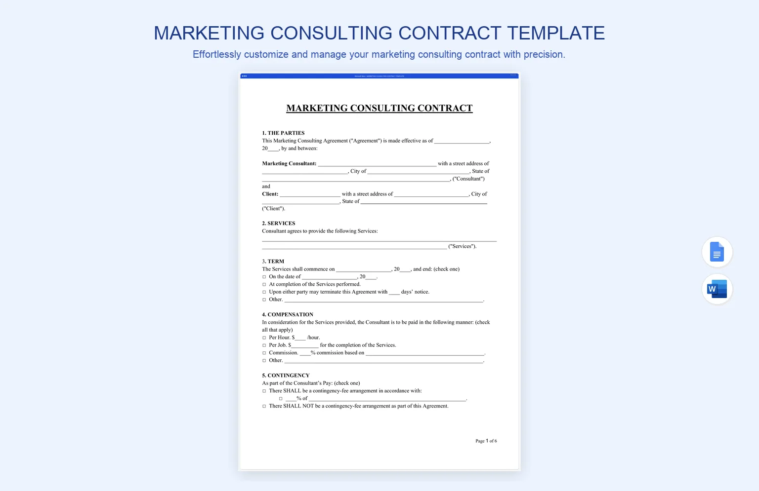 Consulting Contract Template product preview thumbnail