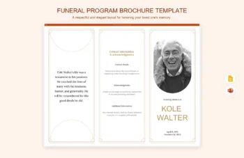 Funeral Program Brochure Template product preview thumbnail