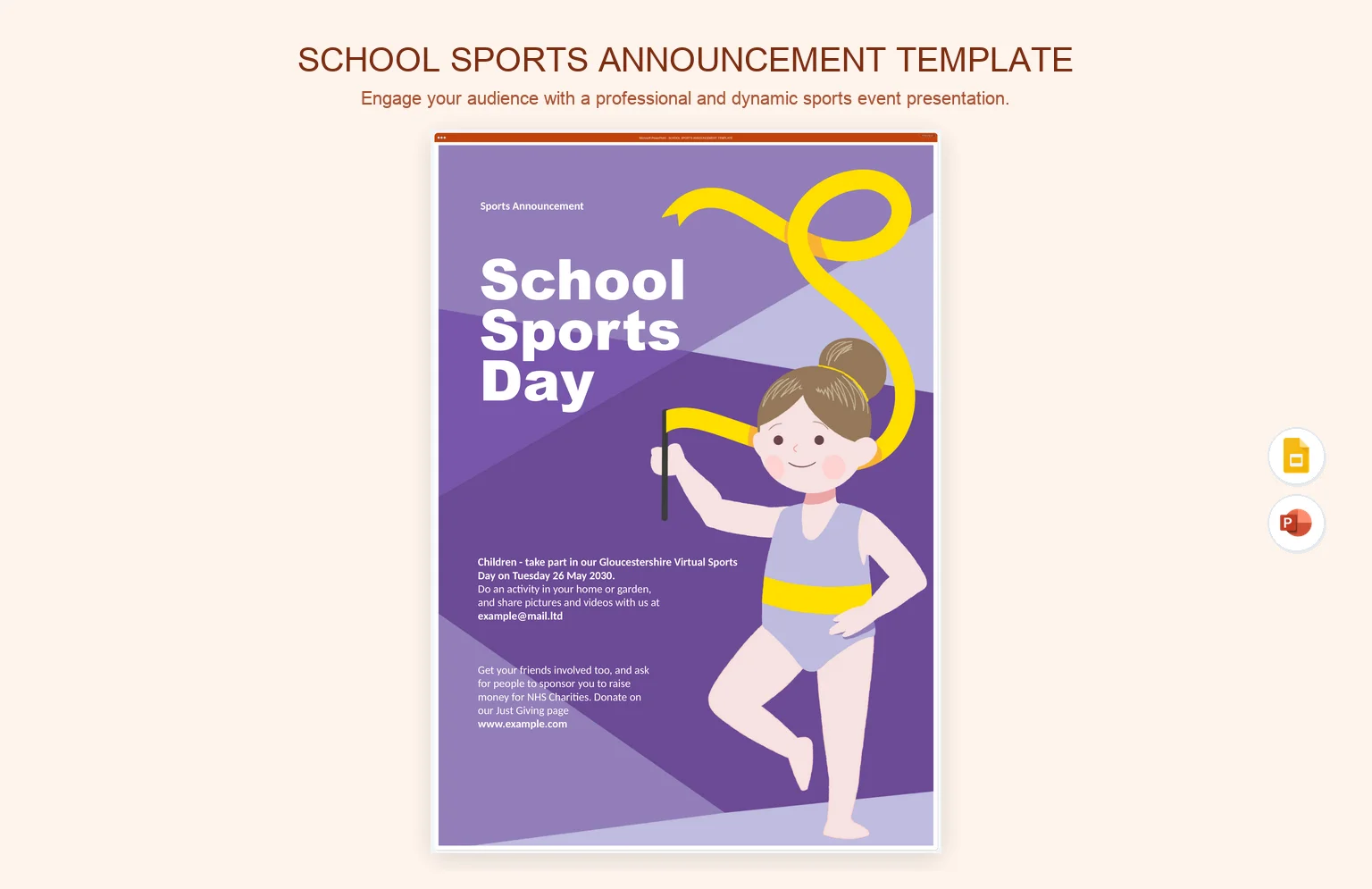 School Sports Announcement Template product preview thumbnail