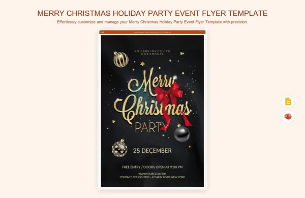 Merry Christmas Holiday Party Flyer Template