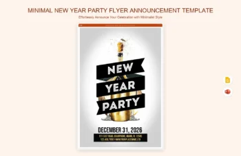 Minimal New Year Party Flyer Announcement Template product preview thumbnail