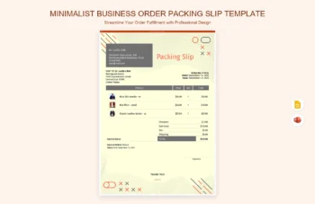 Minimalist Business Order Packing Slip Template product preview thumbnail