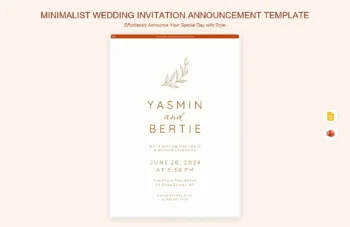 Minimalist Wedding Invitation Announcement Template product preview thumbnail