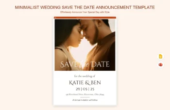 Minimalist Wedding Save The Date Announcement Template product preview thumbnail