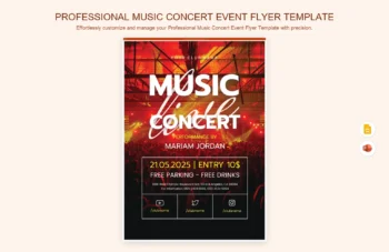 Professional Music Concert Event Flyer Template product preview thumbnail