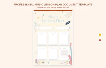 Professional Music Lesson Plan Document Template product preview thumbnail