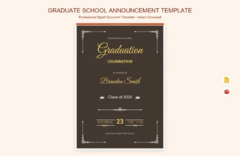Graduate School Announcement Template product preview thumbnail
