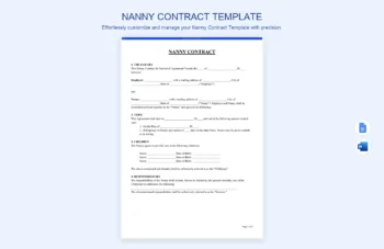 Nanny Contract Template product preview thumbnail