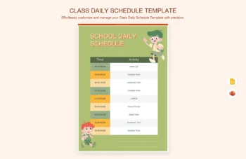 Class Daily Schedule Template product preview thumbnail