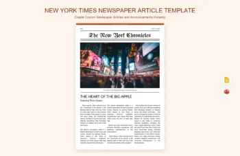 New York Times Newspaper Article Template product preview thumbnail