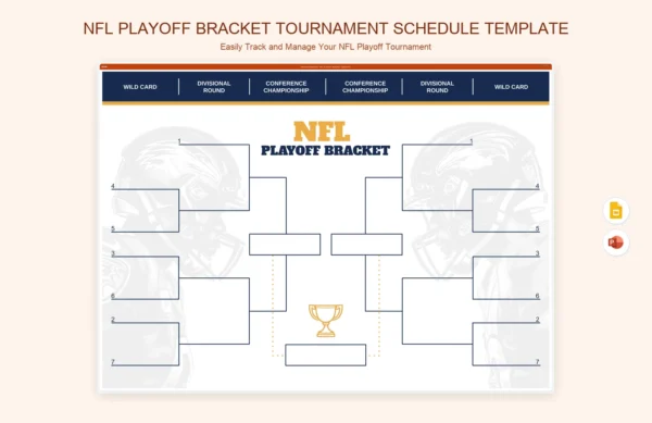 NFL Playoff Bracket Tournament Schedule Template