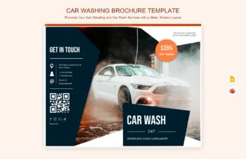 Car Washing Brochure Template product preview thumbnail