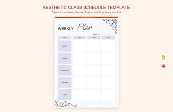 Aesthetic Class Schedule Template product preview thumbnail