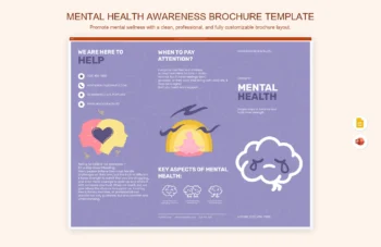 Mental Health Awareness Brochure Template product preview thumbnail