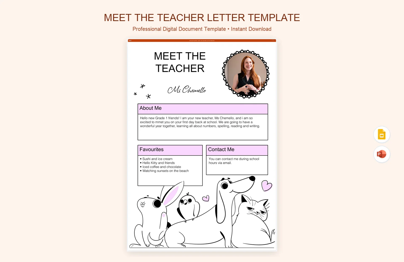 Meet The Teacher Letter Template product preview thumbnail