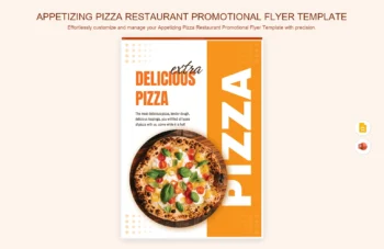Appetizing Pizza Restaurant Promotional Flyer Template product preview thumbnail