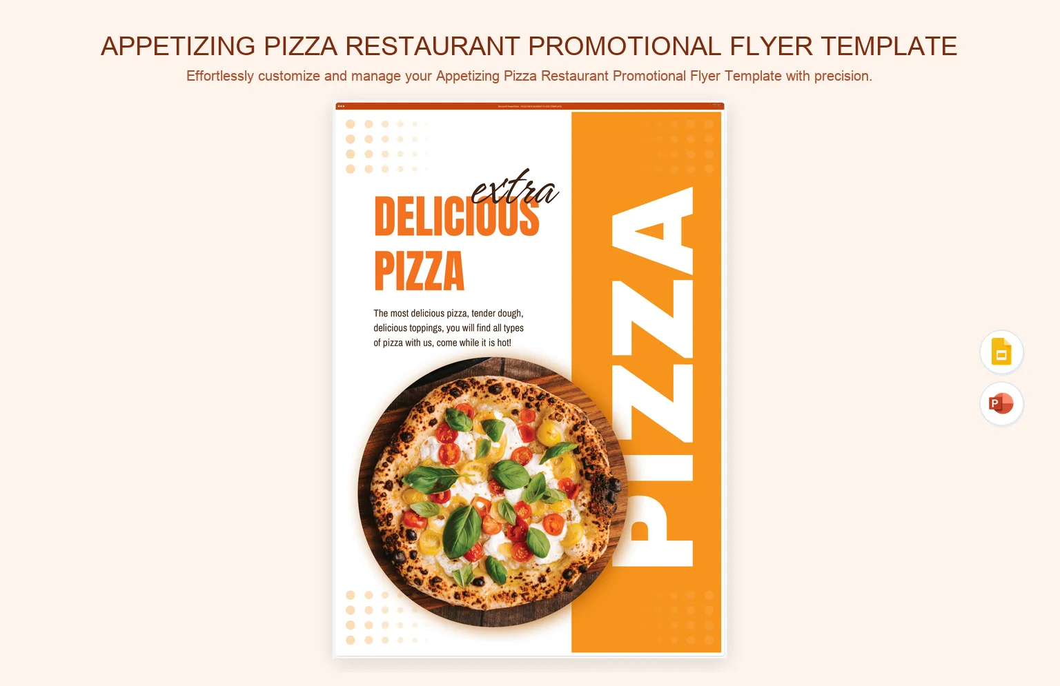 Appetizing Pizza Restaurant Promotional Flyer Template product preview thumbnail