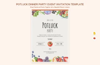Potluck Dinner Party Event Invitation Template product preview thumbnail