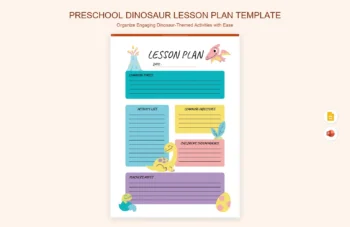 Preschool Dinosaur Lesson Plan Template product preview thumbnail