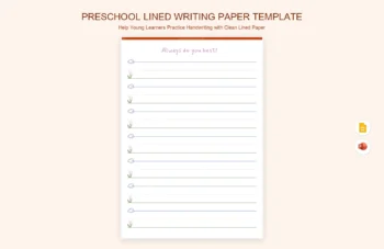 Preschool Lined Writing Paper Template product preview thumbnail