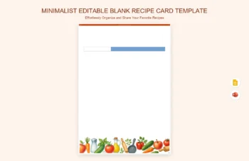 Minimalist Editable Blank Recipe Card Template product preview thumbnail