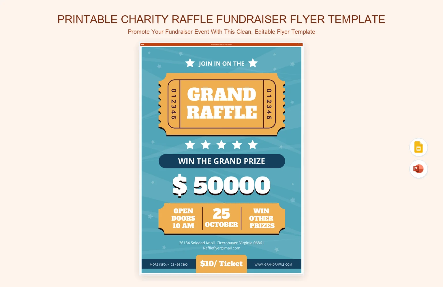 Printable Charity Raffle Fundraiser Flyer Template