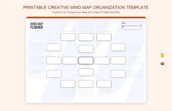 Creative Mind Map Visual Strategy Brainstorming Template product preview thumbnail