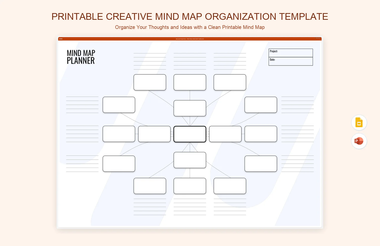 Creative Mind Map Brainstorming Template | ReadymadeFiles
