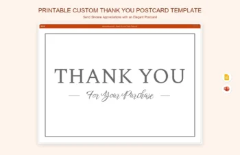 Printable Custom Thank You Postcard Template product preview thumbnail
