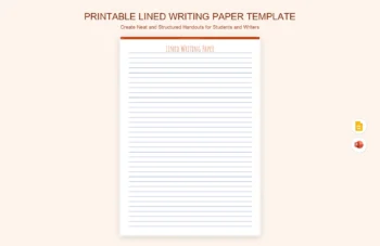 Printable Lined Writing Paper Template product preview thumbnail