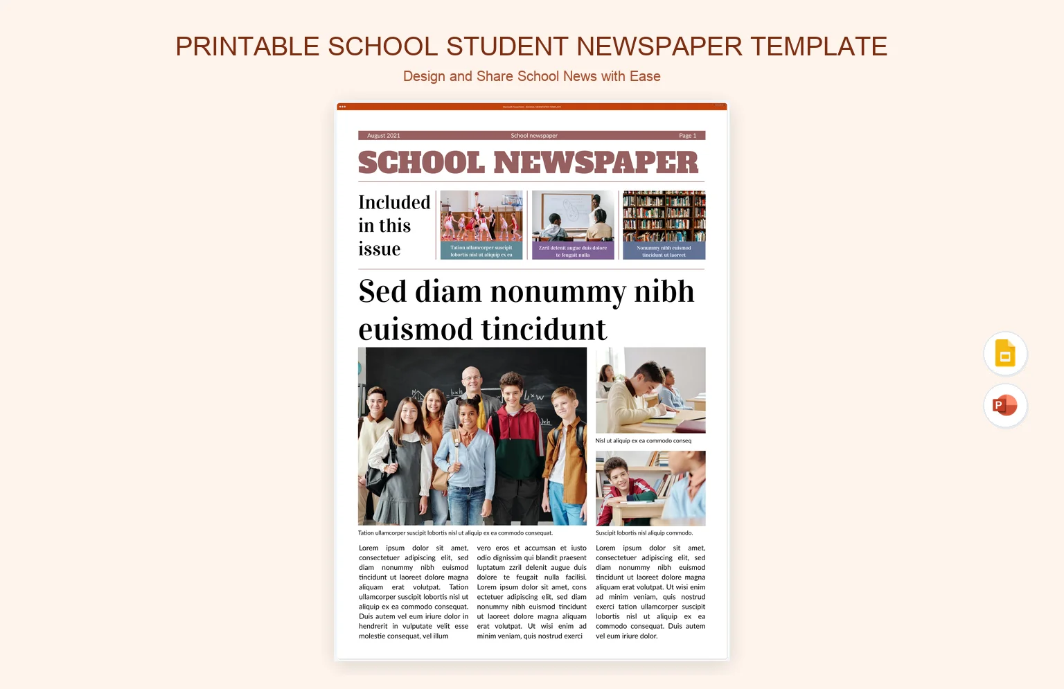 Mixrosoft Email Example Student Newspaper Template | ReadymadeFiles